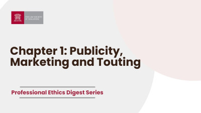 Professional Ethics Digest Series: Publicity, Marketing and Touting